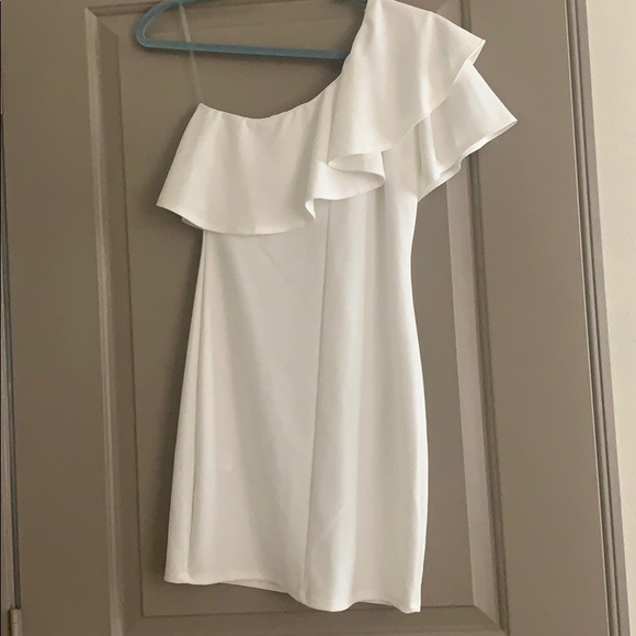 Bodycon One Shoulder Ruffle Mini Dress - Picture 4 of 5